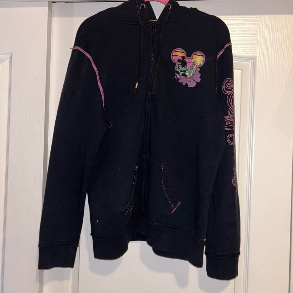 Disney Disneyland Parks Black Embroidered Hoodie Woman's XL